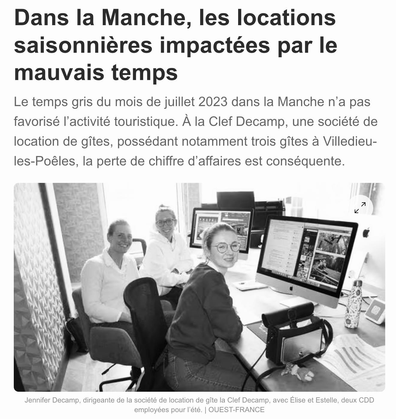 Les locations impactées par le mauvais temps