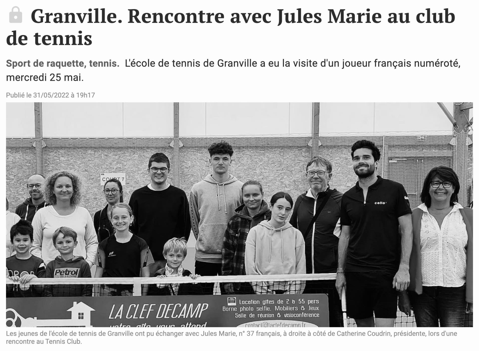 Rencontre avec Jules Marie au club de tennis