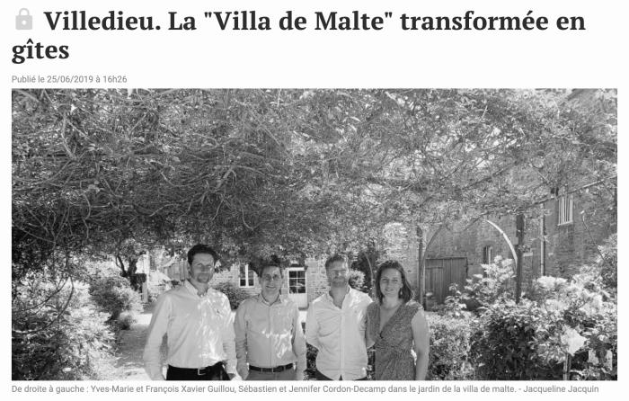 La « Villa de Malte » transformée en gîtes